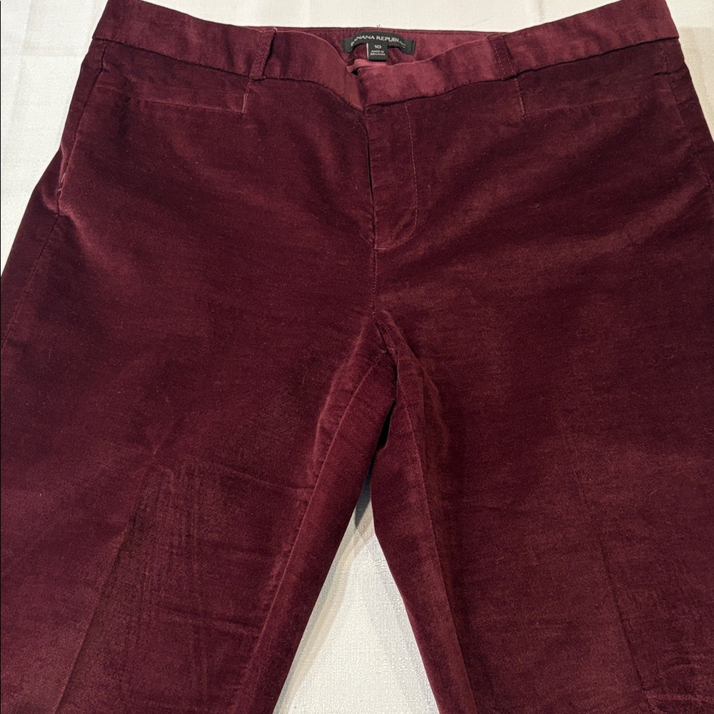 Banana Republic Women's Deep Red Velvet Pants